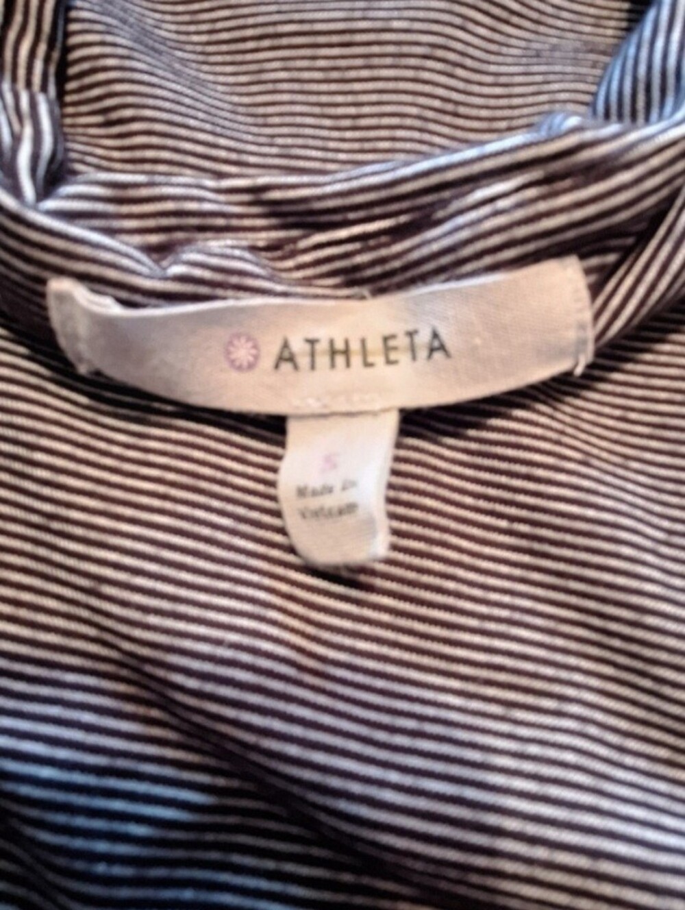 Athleta Striped Active Sleeveless Dress in Black & White Women's Size S